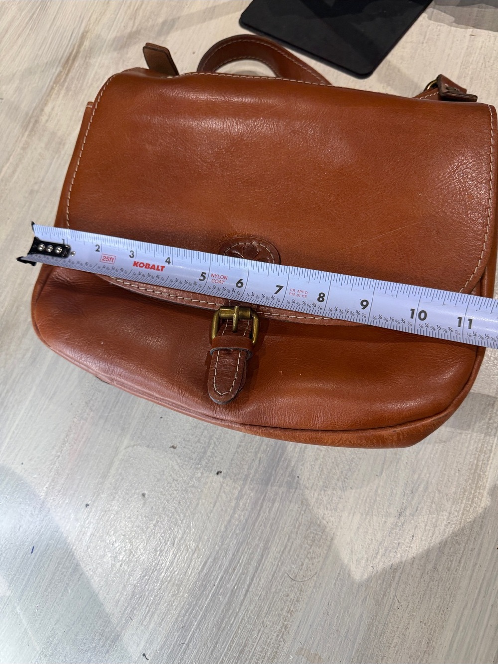 Vintage Patricia Nash Cognac Leather Saddle Bag with Buckle Detail - Picture 13 of 14